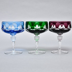 Набор Креманок из Цветного Хрусталя серия «ANTIKA», NACHTMANN Германия, 70 -е годы.