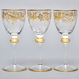 Редкость! Хрустальные Рюмки серии «Золотой Фазан», JOSEPHINENHUTTE, Германия -50 гг.