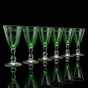 Антикварный Набор - Хрустальные Бокалы для вина «MICADO», Saint Louis. Франция, начало ХХ века.