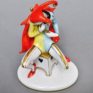 Редкая! Коллекционная Фарфоровая статуэтка «Придворный шут», GOEBEL Германия - 1986 год. 