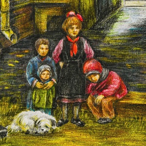 Авторская Картина «Вратарь - дворовый футбол», Карандаш, Россия - 2000 гг.