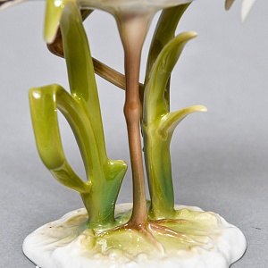 Коллекционная Фарфоровая статуэтка «Птица. Цапля в камышах», Kaiser Германия, 1979 - 1990 годы.