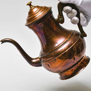 Декоративный Антикварный Медный Кофейник - Чайник, Бельгия 20 -е годы ХХ века.