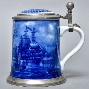 Коллекционная Пивная Кружка «Прибытие почтового парохода», фарфор, Berlin Design Германия -1978 год.