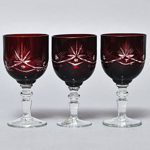 Набор Графин и Рюмки «Рубиновый Хрусталь», Tirgu-Mures Германия, 50 -е годы ХХ века.