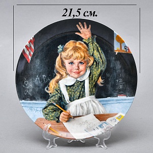 Коллекционная Фарфоровая Тарелка «День девочки Бекки. Школа», RECO США - 1986 год. 