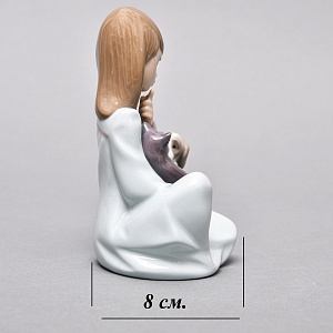 Коллекционная Фарфоровая статуэтка «Девочка с кошкой и собакой», Lladro / Лядро Испания. 