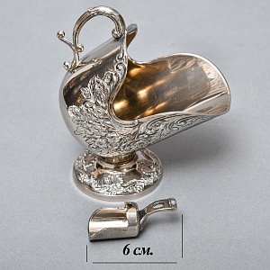 Винтажная Металлическая Сахарница с Совочком Silverplated, Италия.