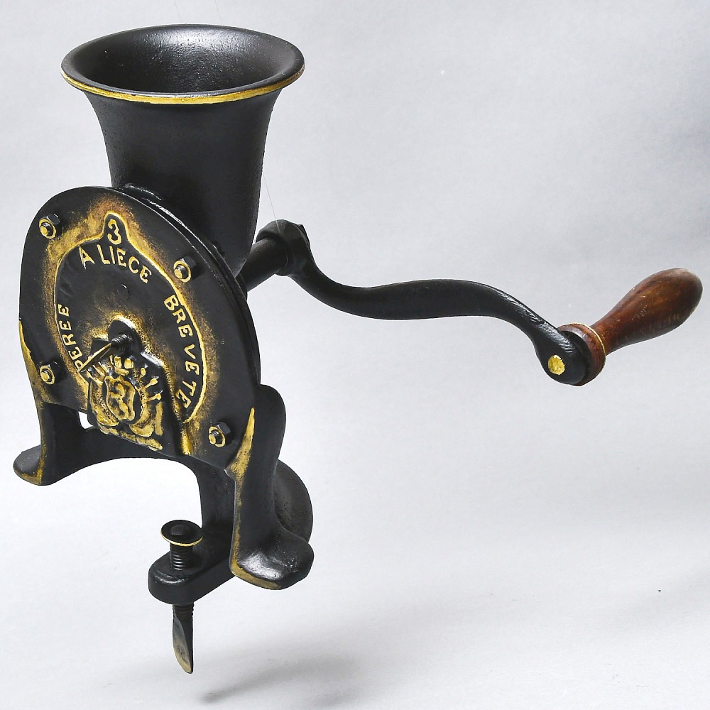 Старинная Чугунная Ручная Механическая Мельница - Кофемолка BREVETE, Бельгия 30-е гг.