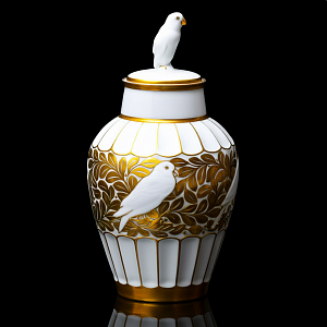 Редкость! Авторский Винтажный Фарфоровый Вазон «ПТИЦЫ», Hutschenreuther Германия Н - 28 см.