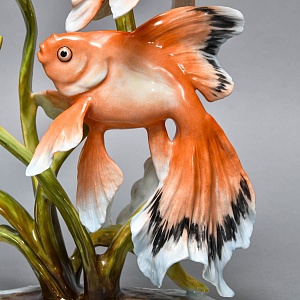 Коллекционная Фарфоровая статуэтка «Две золотые рыбки», ROSENTHAL Германия, 1974 - 1982 годы.