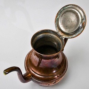 Декоративный Антикварный Медный Кофейник - Чайник, Бельгия 20 -е годы ХХ века.