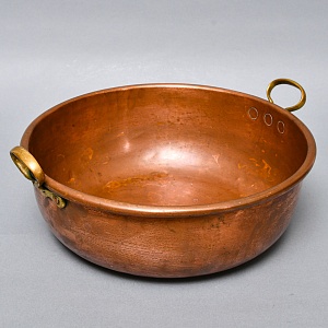 Винтажный Медный Таз для варки варенья на 14-ть литров, Франция - первая половина ХХ века.