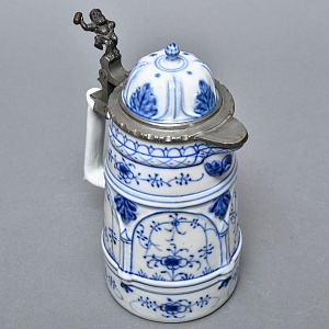 Антикварный Фарфоровый кувшин для пива «Гном - пивовар», Bremer & Liebmann Германия, 1887 - 1923 годы.