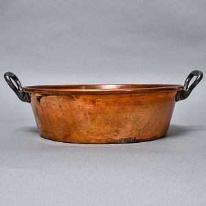 Французский Медный таз для варки варенья на 9 литров, вторая половина ХХ века.