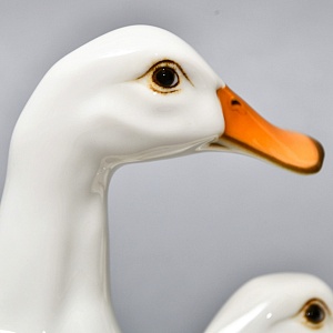 Большая Коллекционная Фарфоровая статуэтка «Три белые утки», Hutschenreuther Германия.