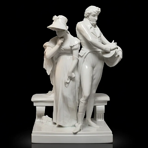 Антикварная Фарфоровая статуэтка «Дама с кавалером. Размолвка», ROSENTHAL Германия - 1926 год. 