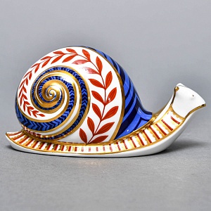 Коллекционное Пресс - Папье, Фарфоровая Статуэтка «УЛИТКА», Royal Crown Derby, Англия, 80-е гг. 