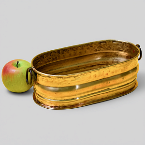 Винтажное Латунное Овальное Кашпо для цветов или Горшок - Зольник, Франция, середина ХХ века!