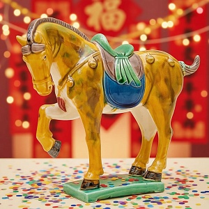 Коллекционная статуэтка «Лошадь. Конь Тан-Санкай», Обливная керамика, Китай, вторая половина ХХ века. 