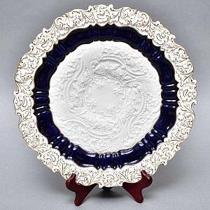 Коллекционное Фарфоровое Блюдо - Тарелка «Марсель», Кобальт, MEISSEN Германия - 1955 год.