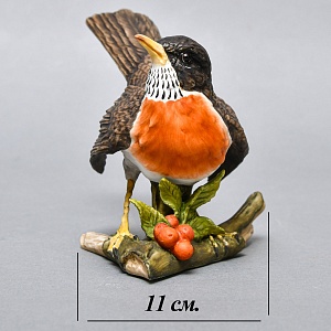 Бисквит! Коллекционная Фарфоровая статуэтка «Птица - Певчий дрозд» KAISER Porzellan Германия - 1979 год.