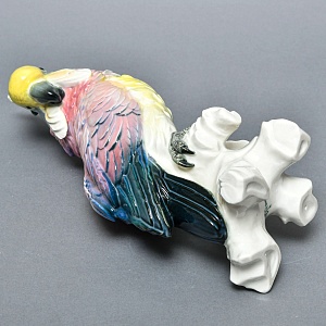 Большая Птица - Фарфоровая Статуэтка «Розово - Жёлтый Какаду» Н -36 см., Karl Ens Германия.