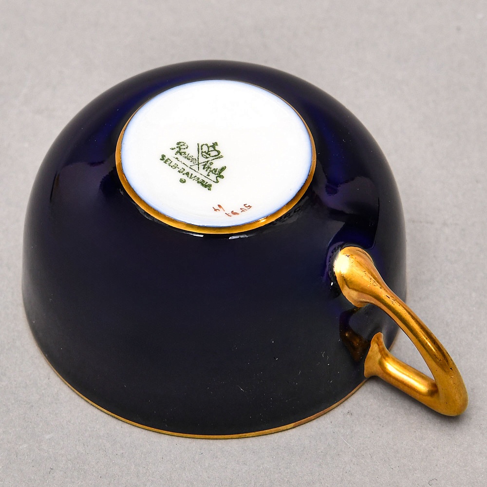 Антикварная Фарфоровая Кофейная Пара «Золото ночи», ROSENTHAL Германия - 1922 год. 