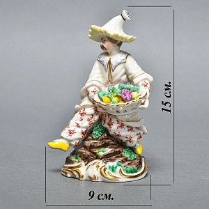 Редкая Фарфоровая статуэтка «Китайский продавец фруктов», Nymphenburg Германия, 50-е гг.