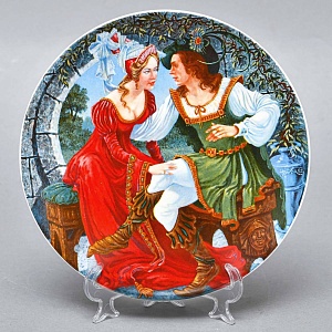 Коллекционная тарелка «Кентерберийские истории. Рассказ жены Бата», Фарфор The Longton Crown Англия.