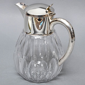 Винтажный Хрустальный  Графин - Кувшин на 3 литра с Колбой для льда, Silverplated Германия. 