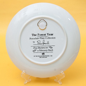 Коллекционная Тарелка «Лесной Год - ФЕВРАЛЬ» Фарфор, Studio Fine Porcelaine Англия -1982 год.