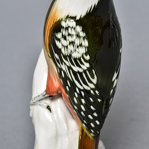 Коллекционная Фарфоровая статуэтка «Птица - Пёстрый Дятел», Карл Энс / Karl Ens, Германия.