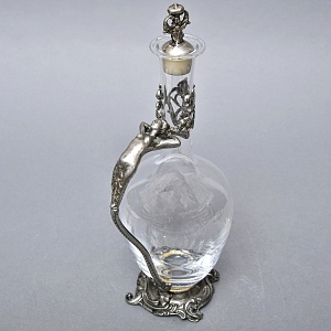 Роскошный Старинный Хрустальный Графин - Декантер в стиле Модерн, Франция первая половина ХХ века.