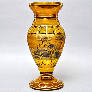 Большая Авторская Коллекционная Ваза «Свидание», Хрусталь OERTEL & Co, Богемия.