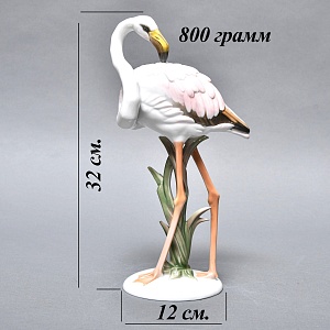 Редкая! Большая Коллекционная Статуэтка «Птица Фламинго», Фарфор ROSENTHAL Германия, 1974 - 1982 годы. 