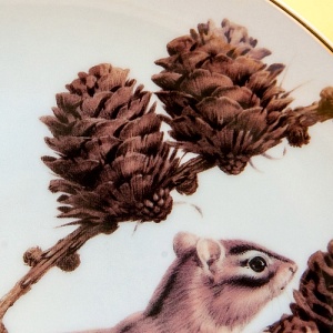  Коллекционная Тарелка «Лесной Год - СЕНТЯБРЬ» Фарфор, Studio Fine Porcelaine Англия -1982 год.