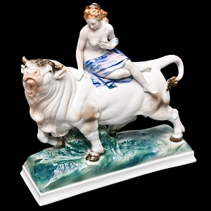 Коллекционная Фарфоровая статуэтка «ПОХИЩЕНИЕ ЕВРОПЫ», Karl Ens Германия, первая половина ХХ века. 