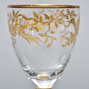 Редкость! Хрустальные Рюмки серии «Золотой Фазан», JOSEPHINENHUTTE, Германия -50 гг.